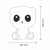 Lampka LED dekoracyjna Panda z akumulatorem + przewód USB-C wymiary