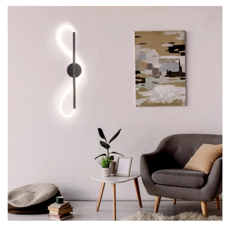 Kinkiet ścienny EMMA 19W 60 cm czarny biały neutralny IP20 zdjęcie poglądowe