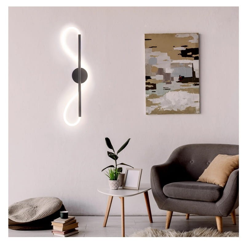 Kinkiet ścienny EMMA 19W 60 cm czarny biały neutralny IP20 zdjęcie poglądowe