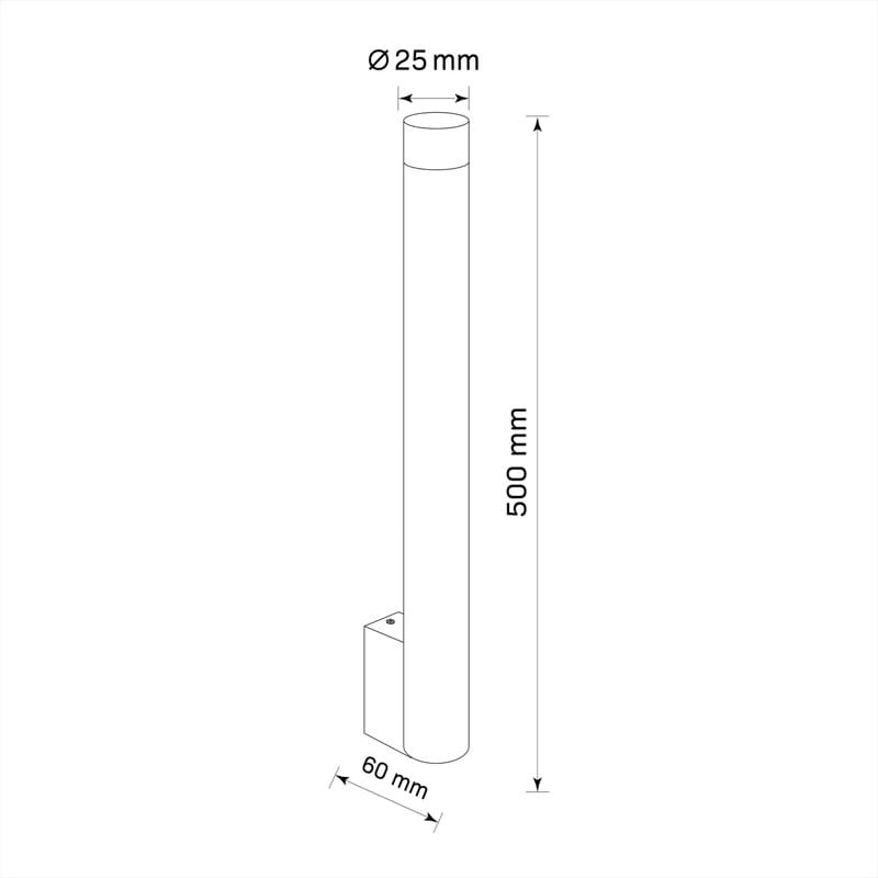 Kinkiet ścienny GLAM 1xG9 50cm czarny wymiary