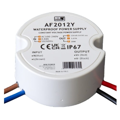 Zasilacz LED 20W 12V 1,67A puszkowy hermetyczny AF2012Y