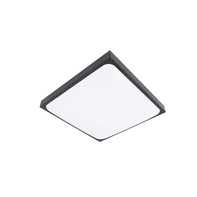 Plafon 2xE27 230V IP44 LUVO z czujnikiem ruchu kwadrat czarny