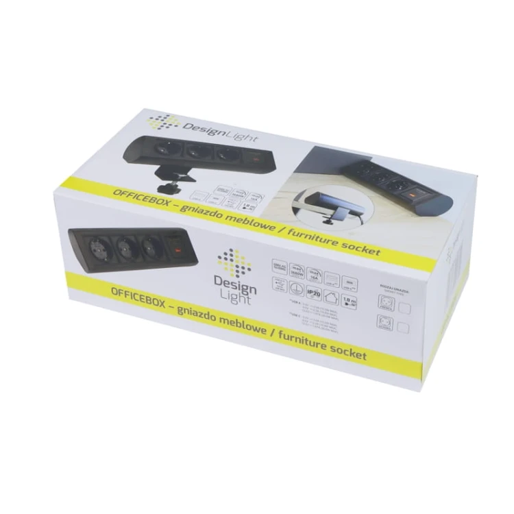 Listwa zasilająca OFFICEBOX USB A + C 1,8m z uchwytem