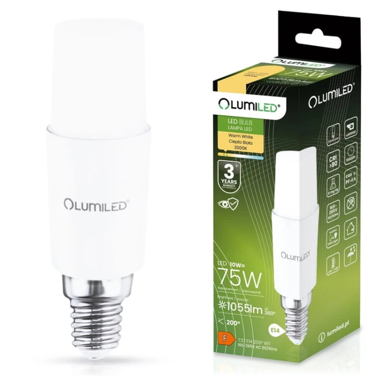 Żarówka LED E14 10W ciepła 3000K 1055lm Stick