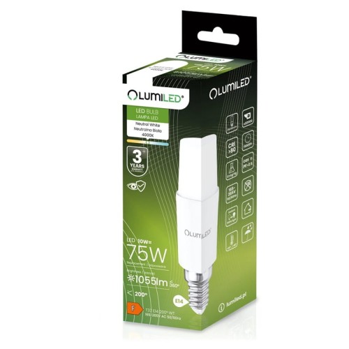 Żarówka LED E14 10W neutralna 4000K 1055lm Stick opakownie