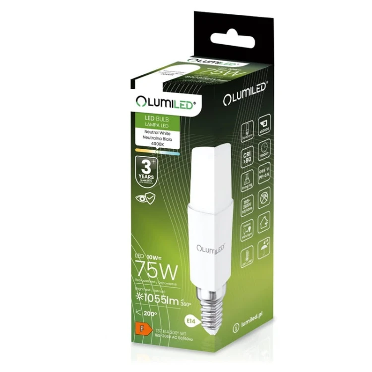 Żarówka LED E14 10W neutralna 4000K 1055lm Stick opakownie