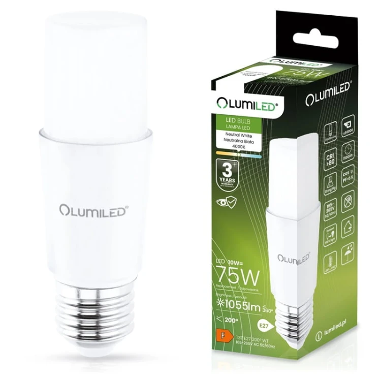 Żarówka LED E27 10W neutralna 4000K 1055lm Stick