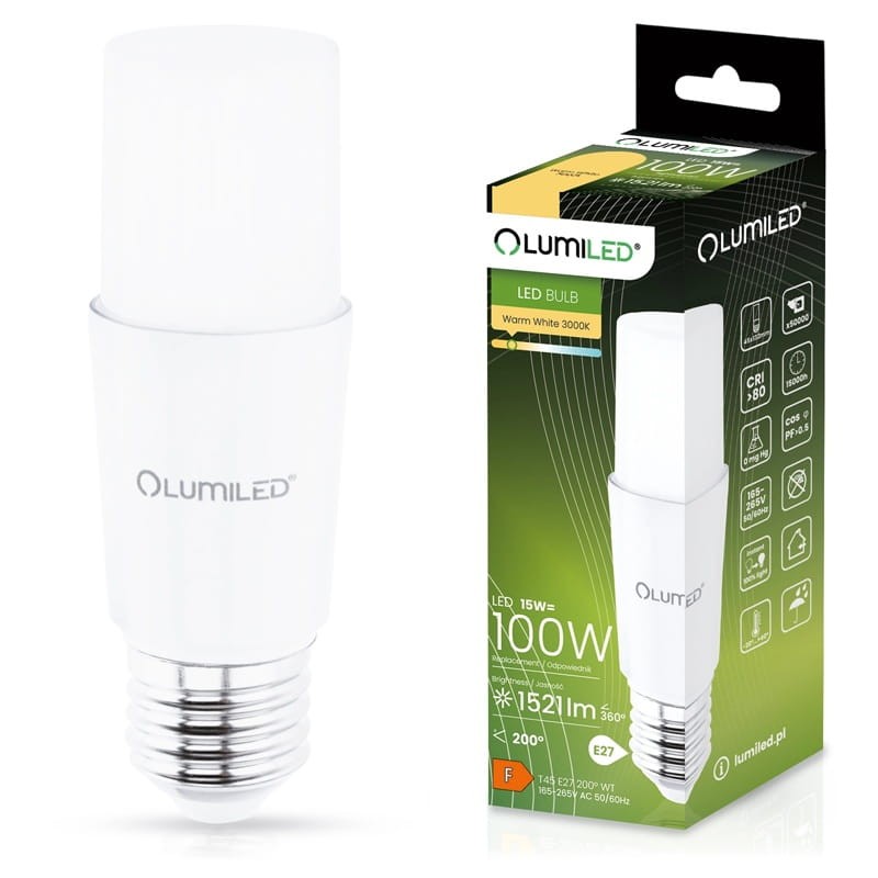 Żarówka LED E27 15W ciepła 3000K 1521lm Stick