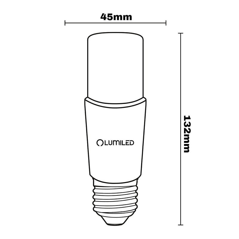 Żarówka LED E27 15W neutralna 4000K 1521lm Stick wymiary
