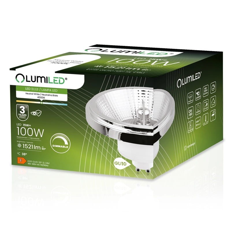 Żarówka LED GU10 ES111 15W biała neutralna 38° ściemnialna