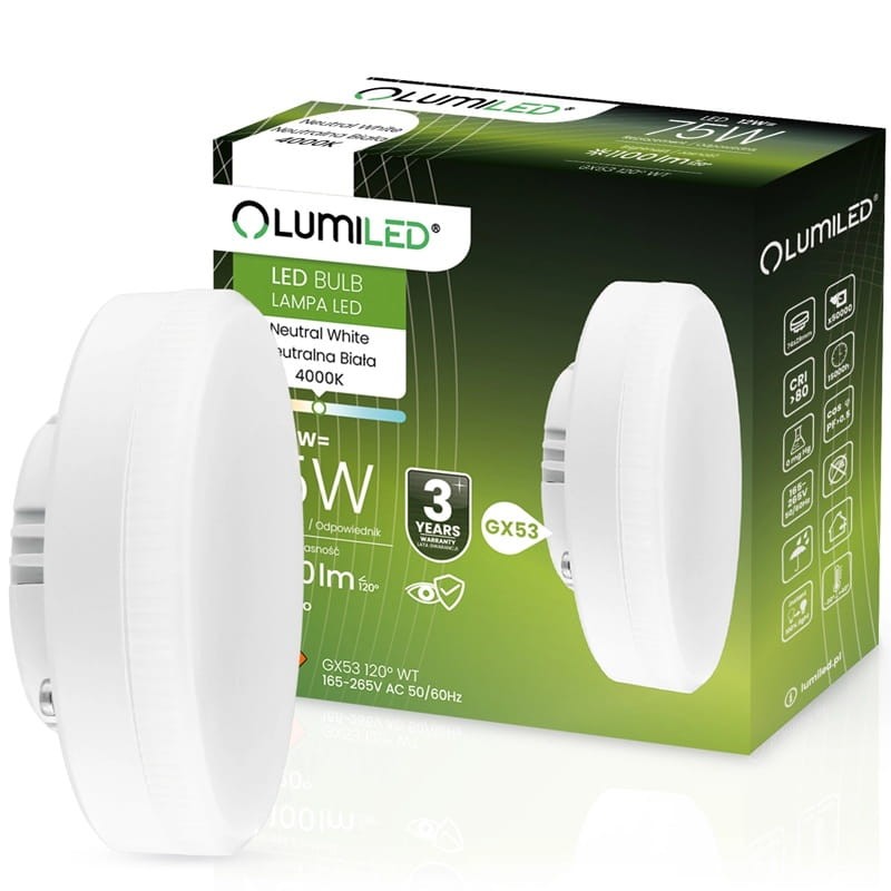 Żarówka LED GX53 12W 230V biała neutralna