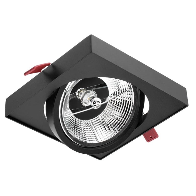 Oprawa podtynkowa ES111 GU10 kwadrat ruchoma czarna