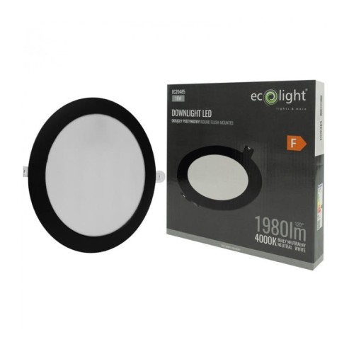 panel led 18W czarny podtynkowy