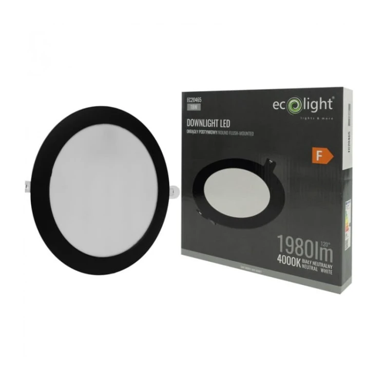 panel led 18W czarny podtynkowy