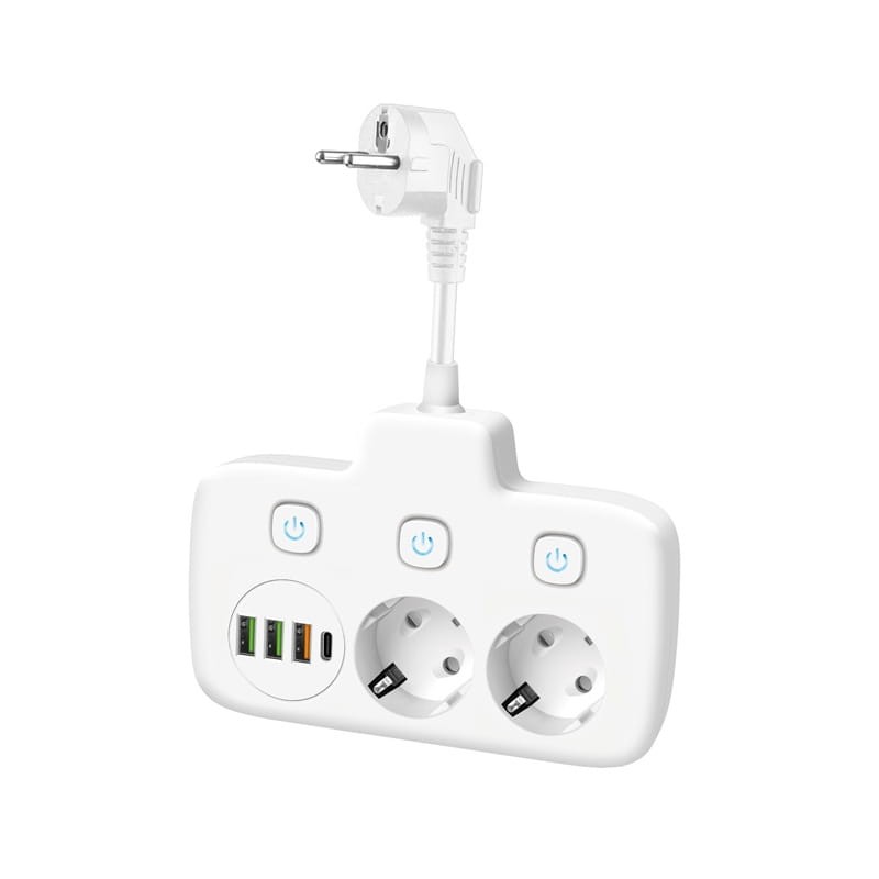 Przedłużacz rozgałęźnik Linea 2 gniazda 230V kabel 0,2m + 4xUSB