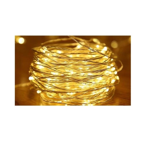 Łańcuch LED świąteczny 3xAA 50LED 5m biały ciepły na stół, choinkę, stroik