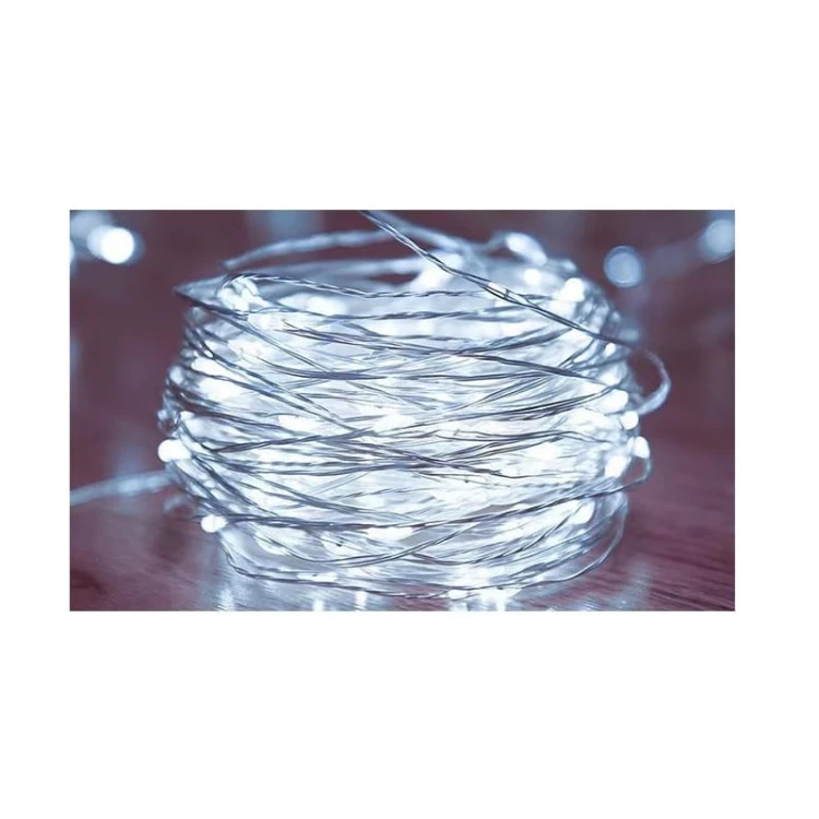Łańcuch LED świąteczny 3xAA 50LED 5m biały zimny