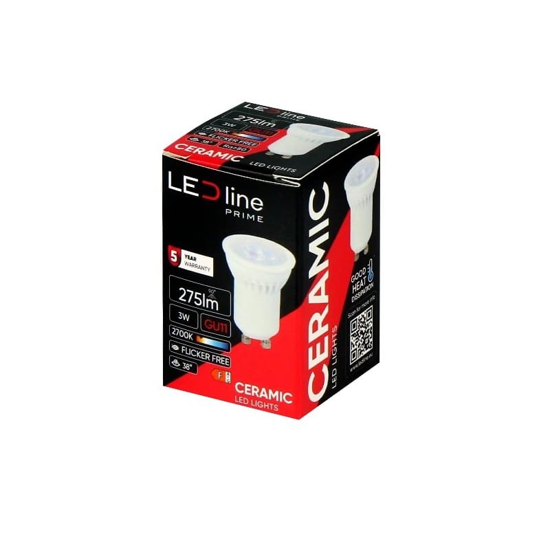 Żarówka LED GU11 3W 38° reflektor ciepła 2700K 330lm opakowanie