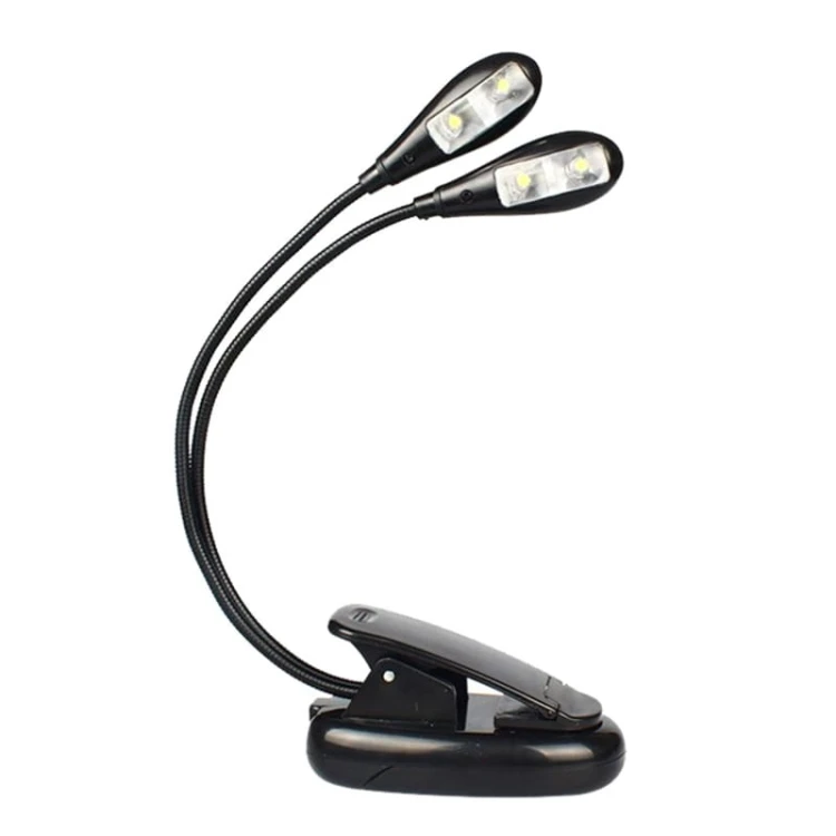 Lampka LED podwójna z klipsem czarna ZD33