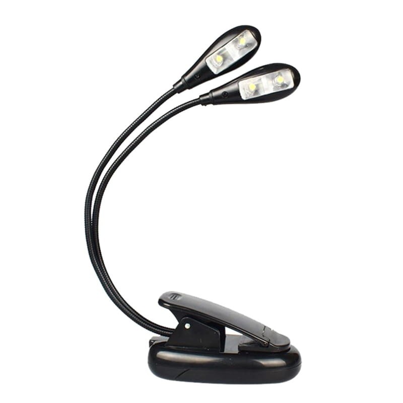 Lampka LED podwójna z klipsem czarna ZD33