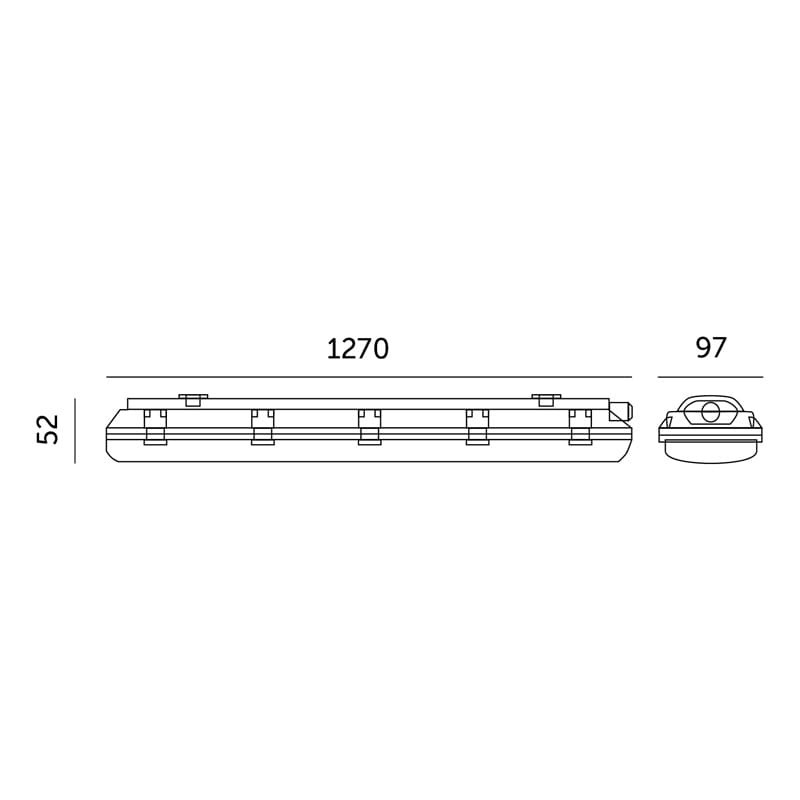 oprawa hermetyczna + 2xled T8 18W neutralna