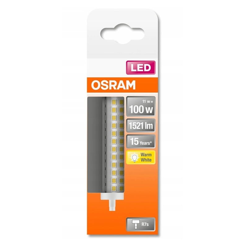 Żarnik, lampa LED R7S 12W 230V 118mm 2700K biała ciepła opakowanie