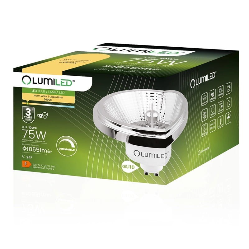 Żarówka LED GU10 ES111 10W 4000K 24° ściemnialna opakowanie