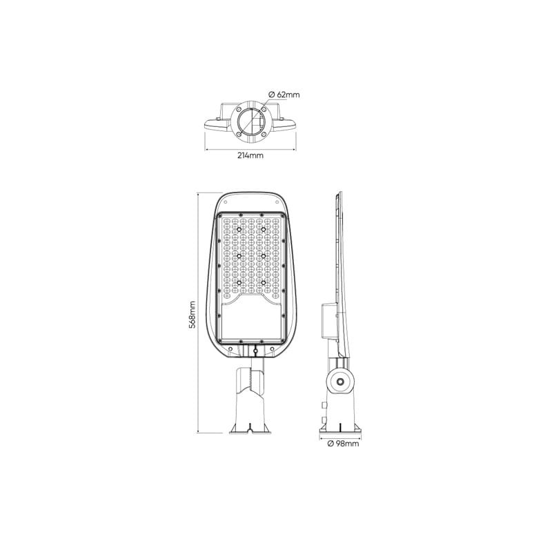 wymiary lampy drogowej 100W neutralnej