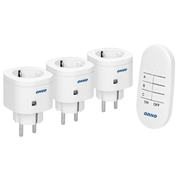 Zestaw bezprzewodowych gniazd mini sterowanych pilotem 3+1 OR-GB-438(GS)