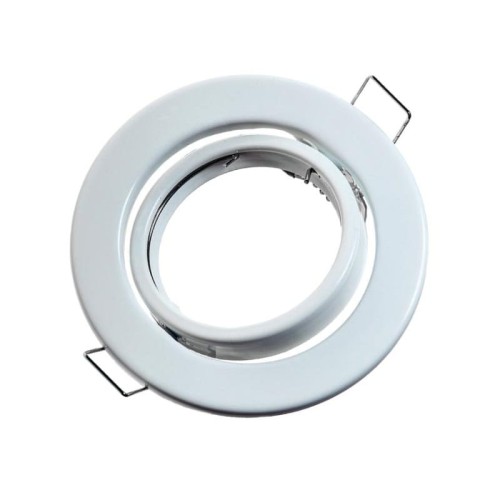 Oprawa okrągła GU10 sufitowa wpuszczana ruchoma biała