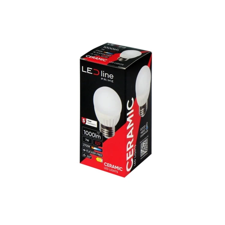 Żarówka LED E27 7W PRIME ciepła 2700K 1000lm kulka G45