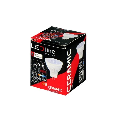 Żarówka LED line PRIME MR11 3W 38° 12V reflektor zimna 6500K 330lm