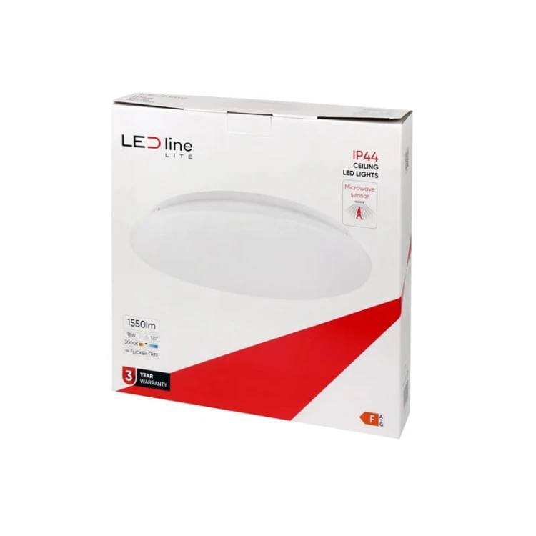 plafon led 18W okrądły ciepły z czujnikiem