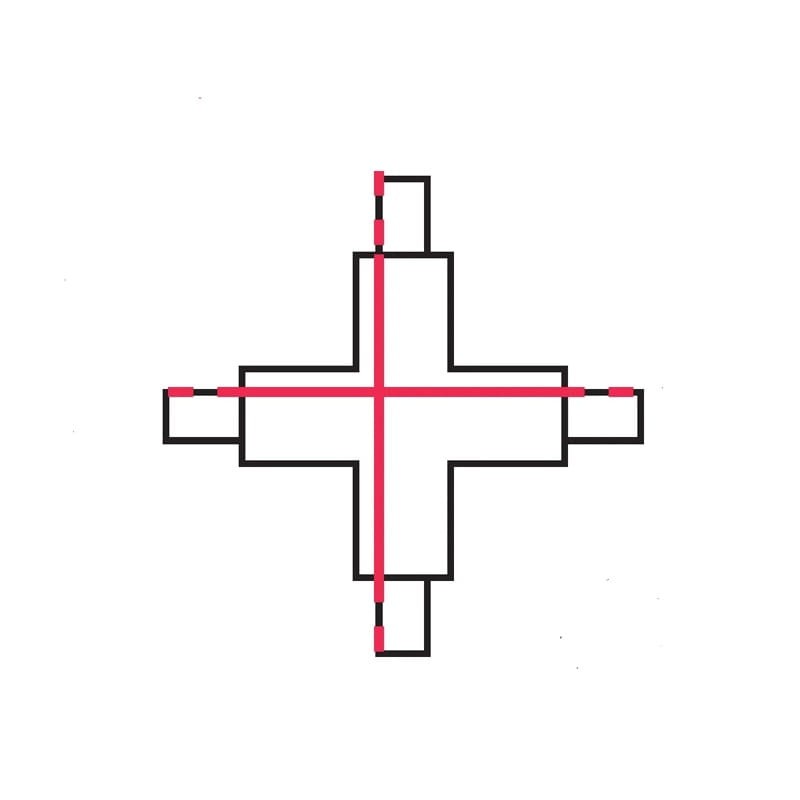 Łącznik X LUMICANTO czarny z zasilaniem