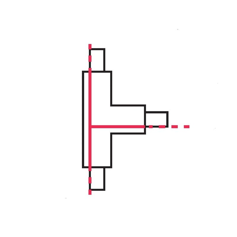 łącznik T prawy biały