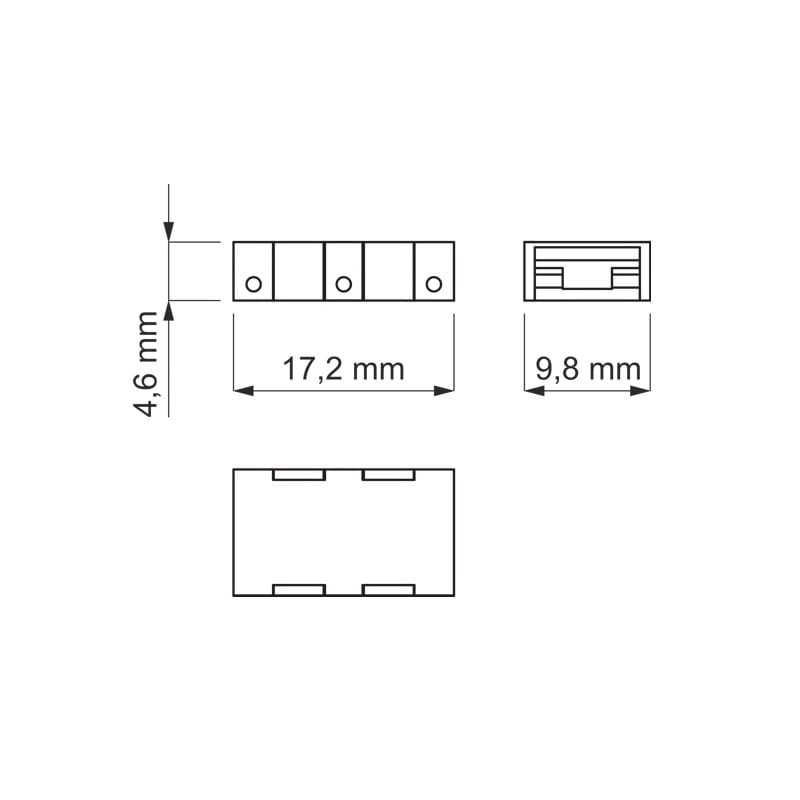wymiary złączki prostej COB