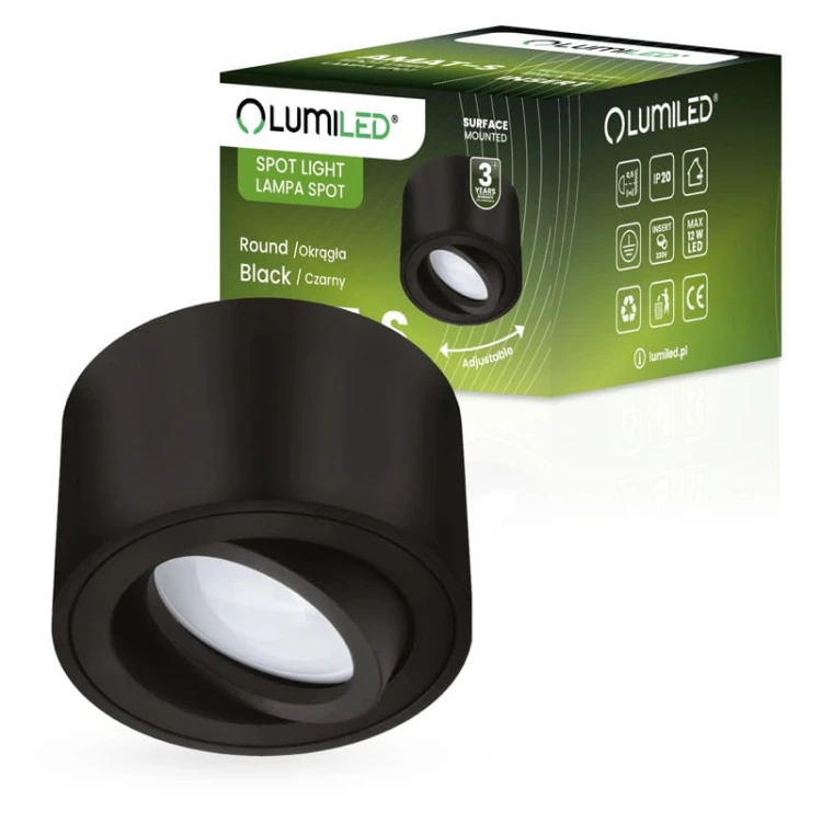 Oprawa do nabudowania ruchoma IP20 AMAT-S - czarna
