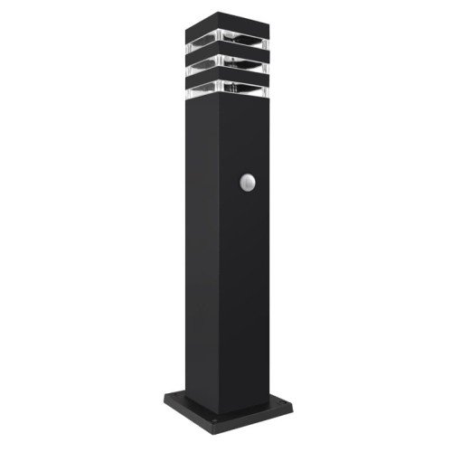 Słupek, lampa ogrodowa E27 60cm Malibu 9x9cm z czujnikiem ruchu i zmierzchu