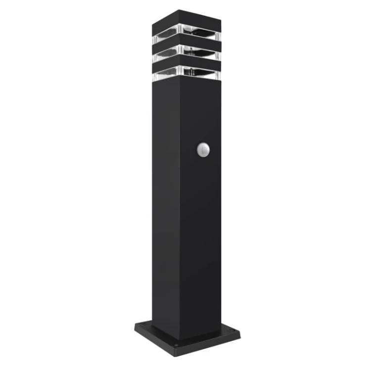Słupek, lampa ogrodowa E27 60cm Malibu 9x9cm z czujnikiem ruchu i zmierzchu