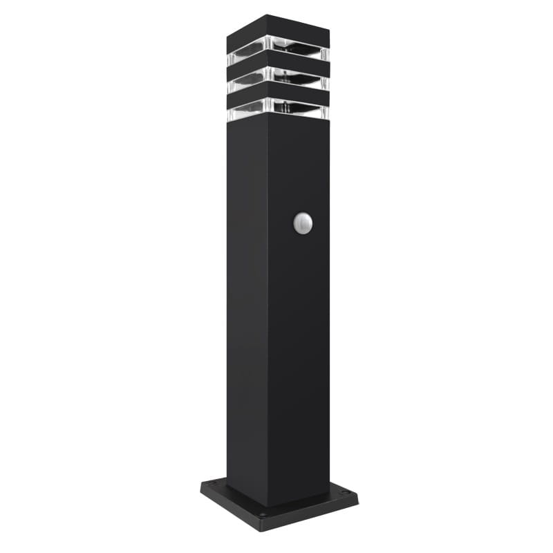 Słupek, lampa ogrodowa E27 60cm Malibu 9x9cm z czujnikiem ruchu i zmierzchu