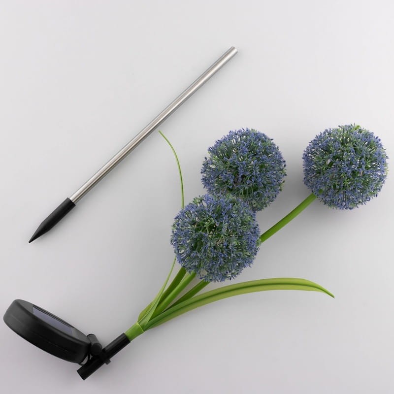 Lampa ogrodowa solarna wbijana RGB 71cm czosnek kwiat ozdobny PILUS