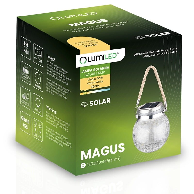 Lampa ogrodowa LED solarna wisząca