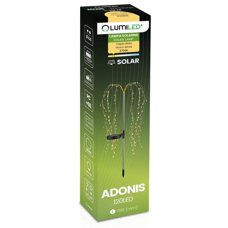 Lampa ogrodowa solarna LED 70cm drzewko 3000K