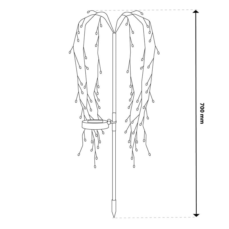 wymiary lampy led drzewko 70cm