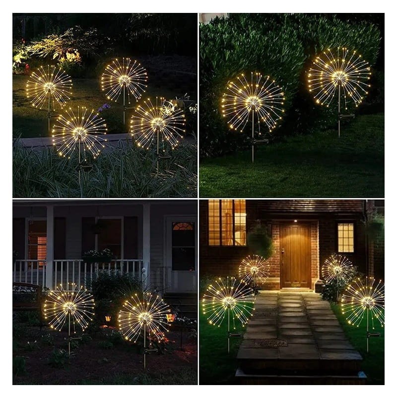 Lampa ogrodowa solarna LED RGB 90cm wbijana dmuchawiec