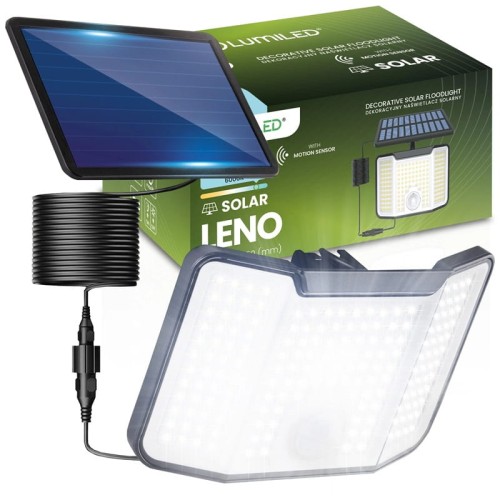 Naświetlacz LED solarny LENO 6000K z czujnikiem ruchu i zmierzchu