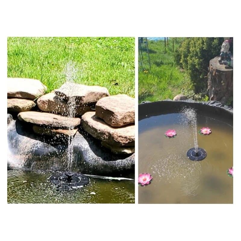 Fontanna ogrodowa solarna LED pływająca z pompą HERMES 180l/h