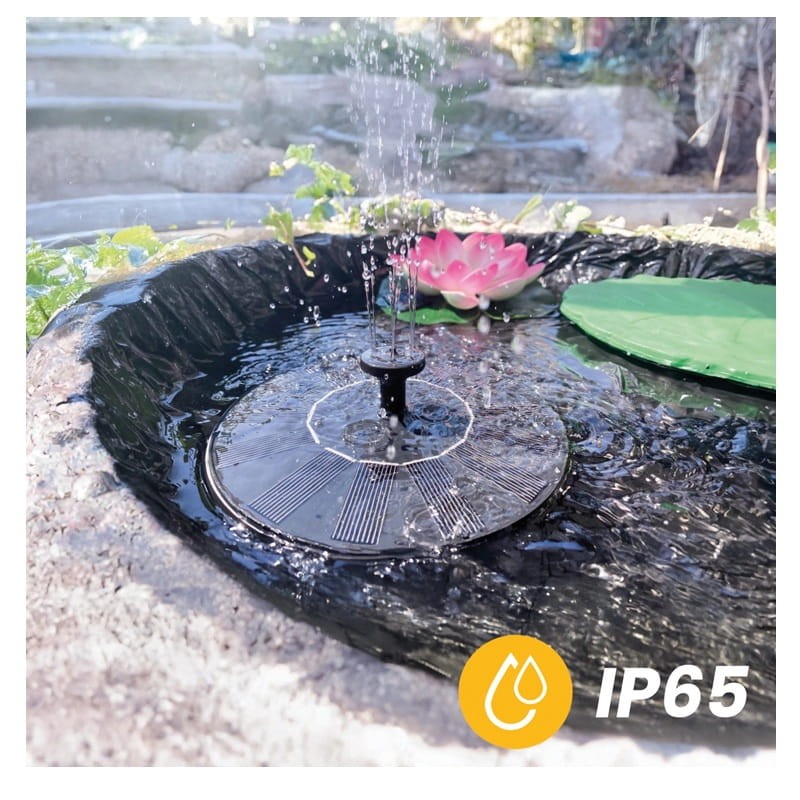 Fontanna ogrodowa solarna LED pływająca z pompą HERMES 180l/h