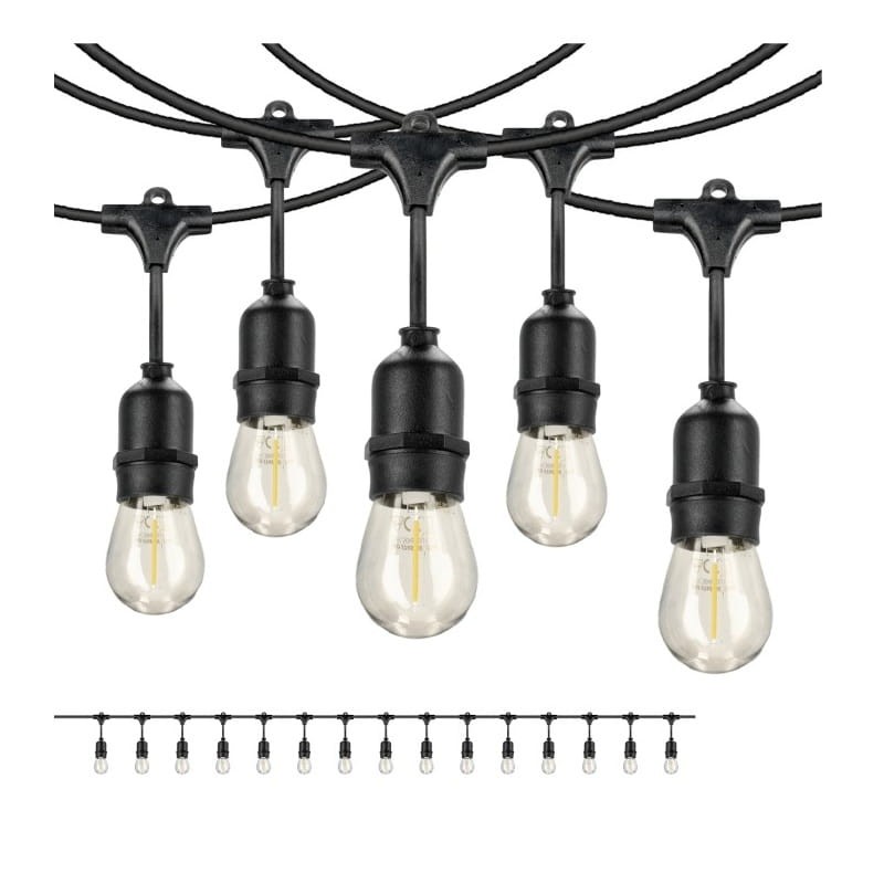 Lampa, oprawa zwieszana, girlanda 15x1W E27 długość 15m BAJA