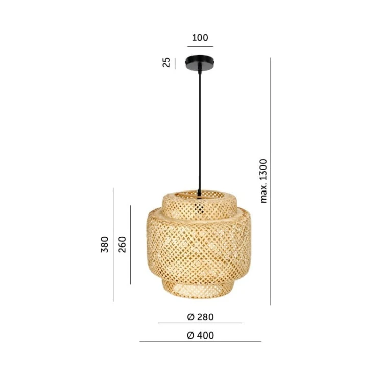 wymiary lampy boho bonn
